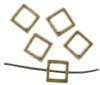 5 15x5mm Antique Gold Square Frames